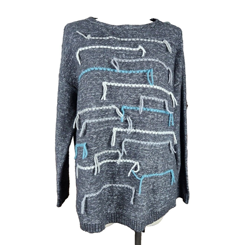 J. Jill Pure Jill Marled Wool Blend Sweater Womens Gray Knit Size S